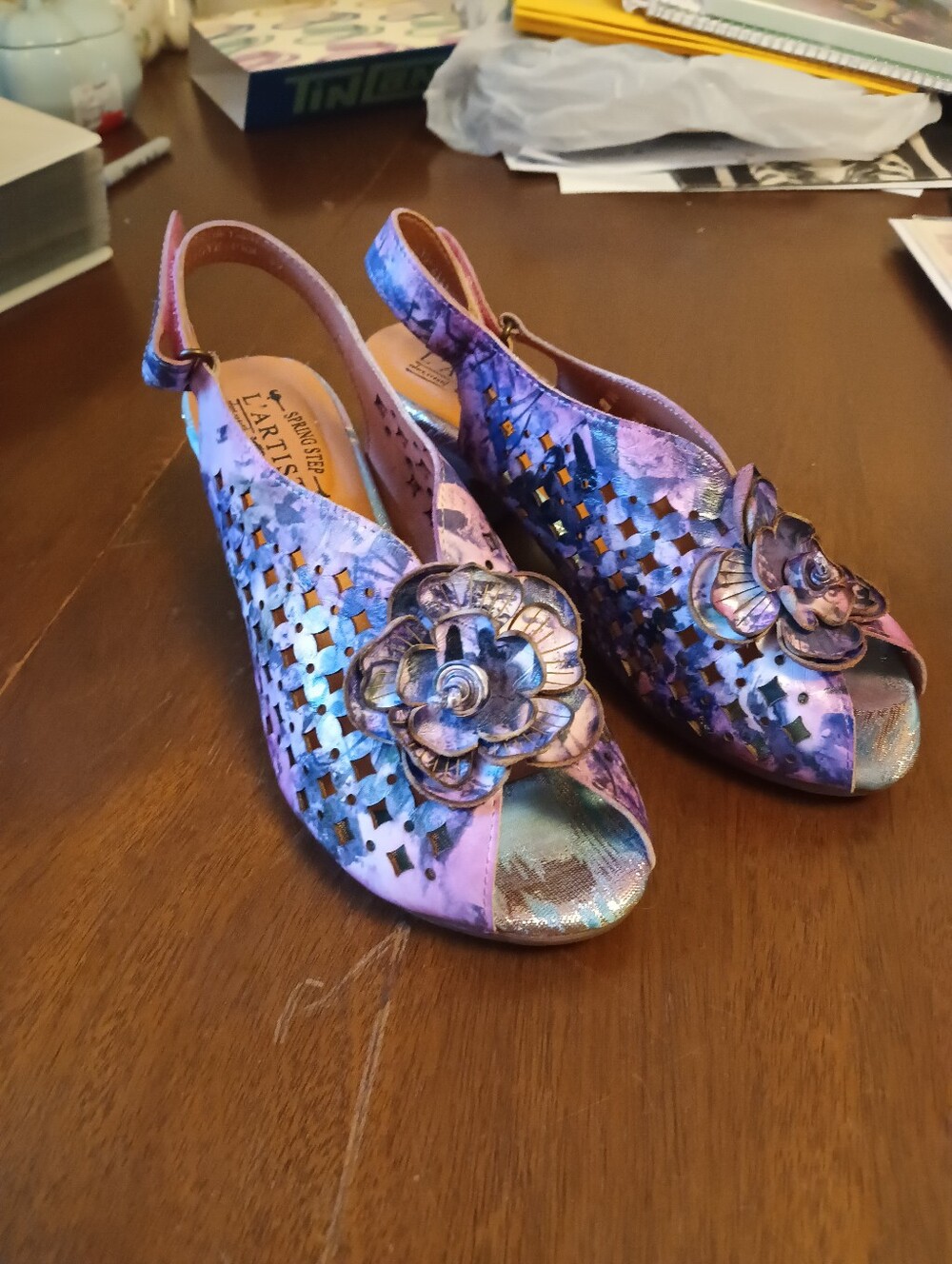 L'Artiste by Spring Step Purple Leather Lovella Slingback